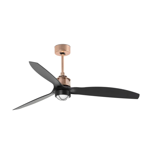 Faro Justfan - ventilateur de plafond avec lumière et télécommande - Ø 128 cm - 17W LED inclus - noir mat et cuivre