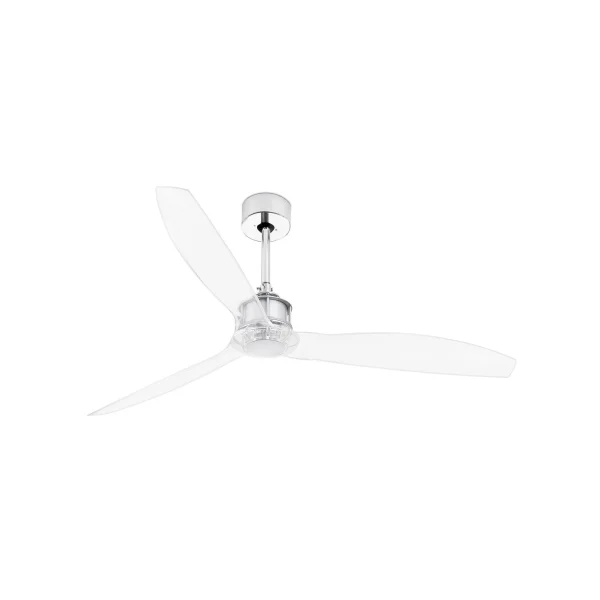 Faro Justfan - ventilateur de plafond avec télécommande - Ø 128 cm - chrome et transparent