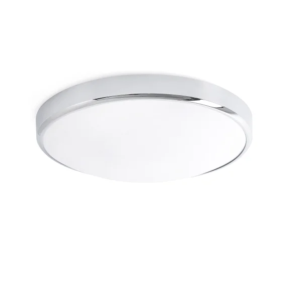 Faro Kao - plafonnier - Ø 37 x 12 cm - 35W LED inclus - IP44 - chrome brillant