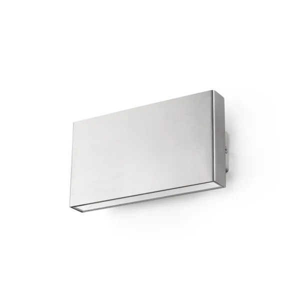 Faro Kaula - applique murale - 18 x 5 x 9 cm - 16W LED inclus - IP44 - acier inoxydable satiné