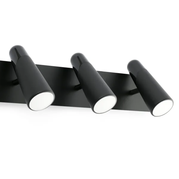 Faro Lao - spot en saillie 3L - 42 x 12 x 14 cm - 3 x 4,5W LED inclus - noir mat