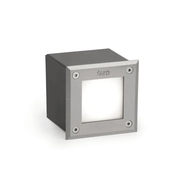 Faro Led-18 - applique encastrée - 9,5 x 9,5 x 7 cm - 3W LED inclus - IP67 - acier inoxydable satiné - couleur de lumière blanc chaud