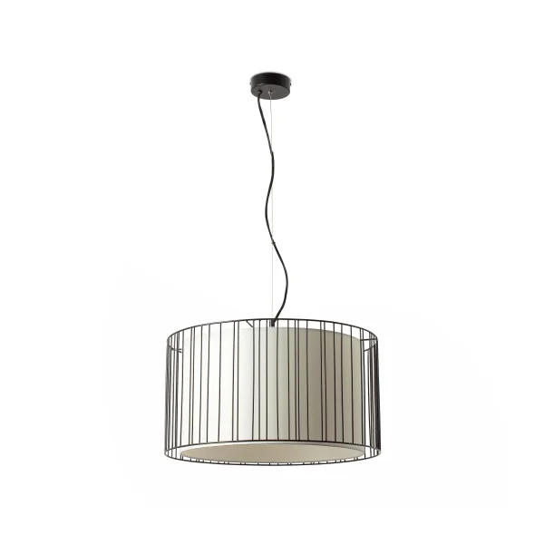 Faro Linda - lampe suspendue - Ø 50 x 27 cm - noir et blanc