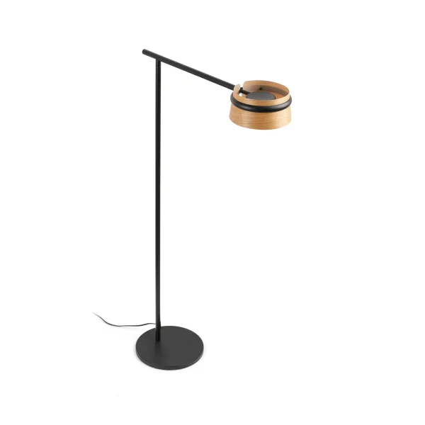Faro Loop - lampadaire - 125 cm - 7W dimmable LED inclus - noir et marron