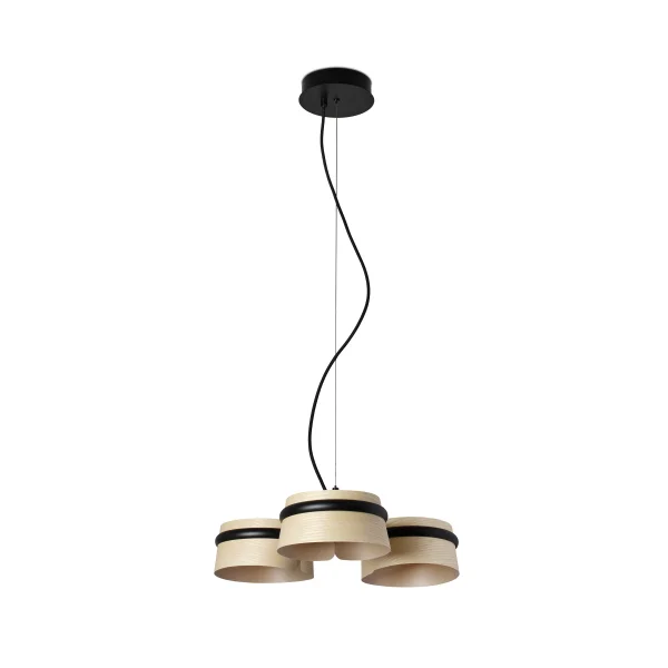 Faro Loop - lampe suspendue - Ø 52 x 9 cm - 3 x 6W LED inclus - brun clair