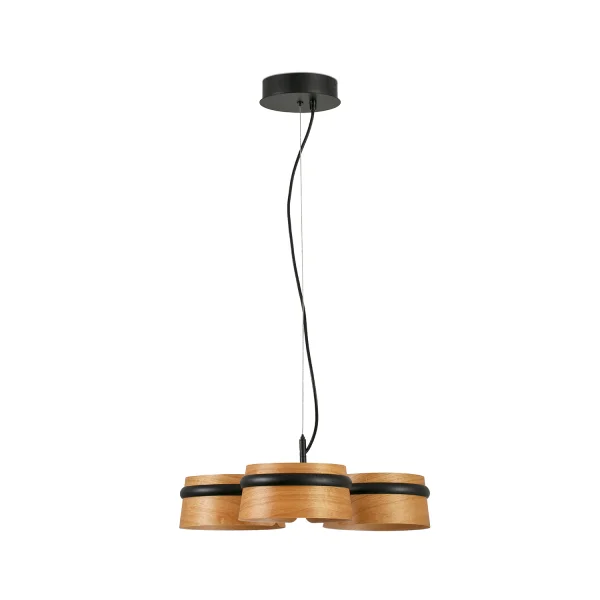 Faro Loop - lampe suspendue - Ø 52 x 9 cm - 3 x 6W LED inclus - brun