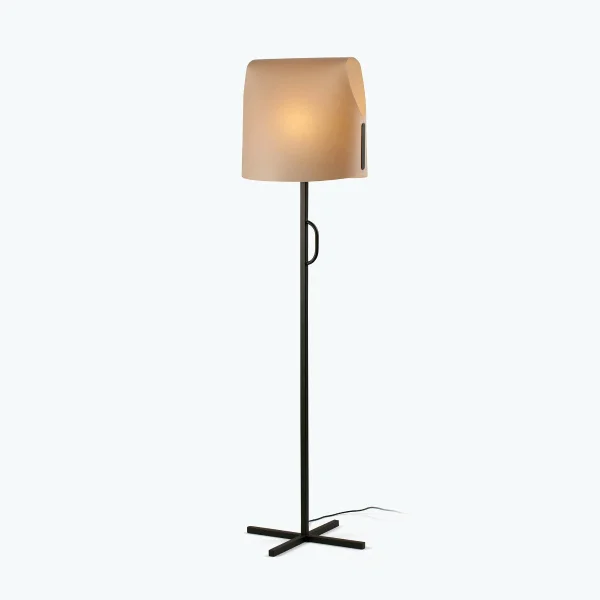 Faro Luang - lampadaire - 42 x 30 x 153 cm - caramel/noir