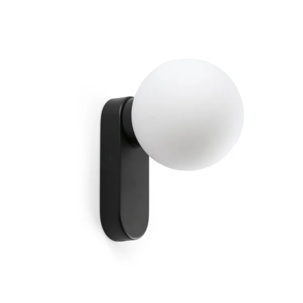 Faro Mabe - applique murale - Ø 12 x 19 cm - 6W LED inclus - noire mat et blanche