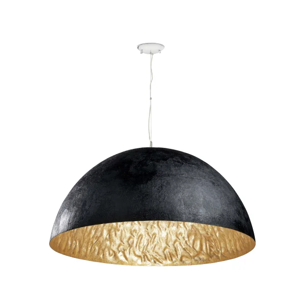 Faro Magma - lampe suspendue - Ø 70 x 32,5 cm - noir et or brillant