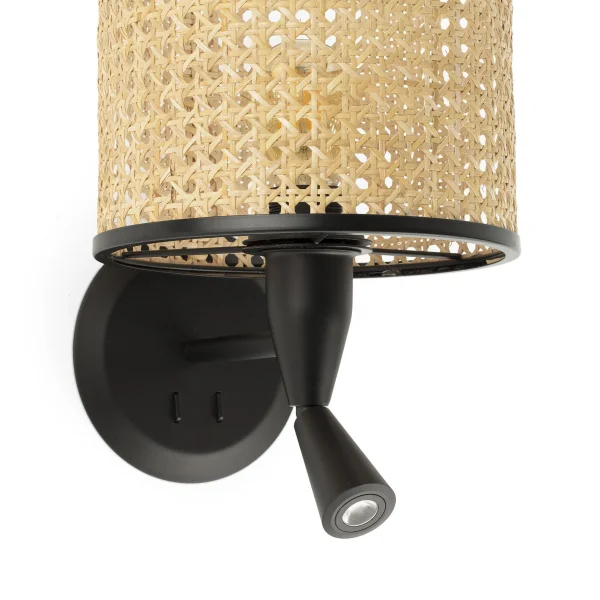 Faro Mambo - applique murale avec interrupteur - 21 x 17 x 17,3 cm - 3W LED inclus - brun et noir