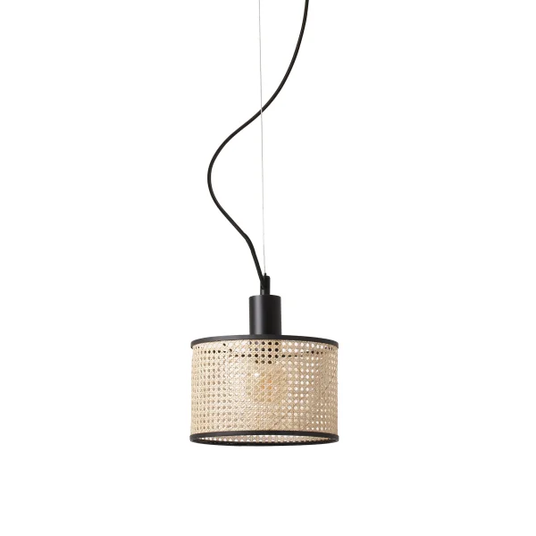 Faro Mambo - lampe suspendue - Ø 21 x 16 cm - brun clair et noir