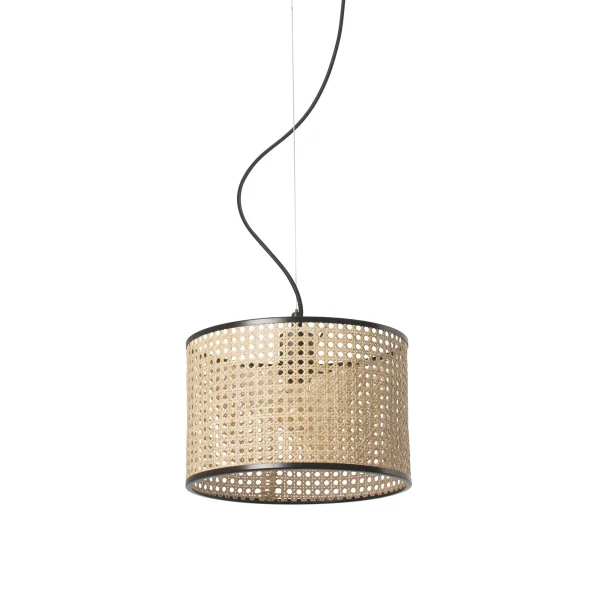 Faro Mambo - lampe suspendue - Ø 32 x 21 cm - brun clair et noir