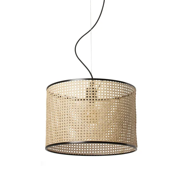 Faro Mambo - lampe suspendue - Ø 45 x 31 cm - brun clair et noir