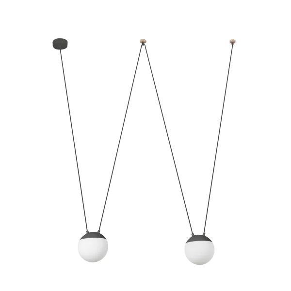 Faro Mine - lampe suspendue 2L - gris foncé - plastique