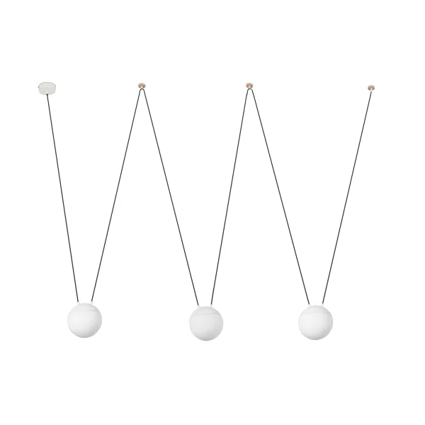 Faro Mine - lampe suspendue 3L - blanc mat - verre