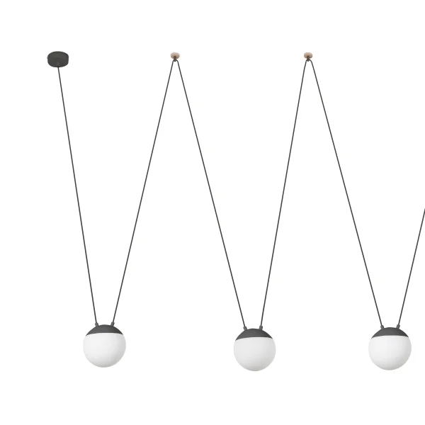 Faro Mine - lampe suspendue 3L - gris foncé - plastique