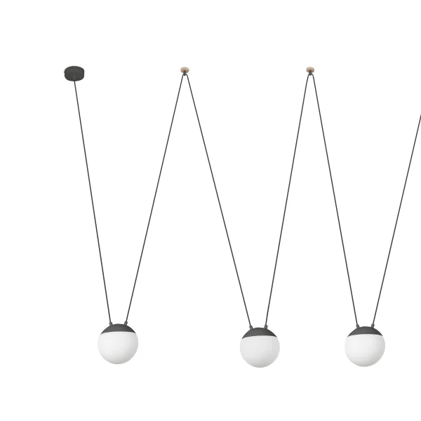 Faro Mine - lampe suspendue 4L - gris foncé - plastique