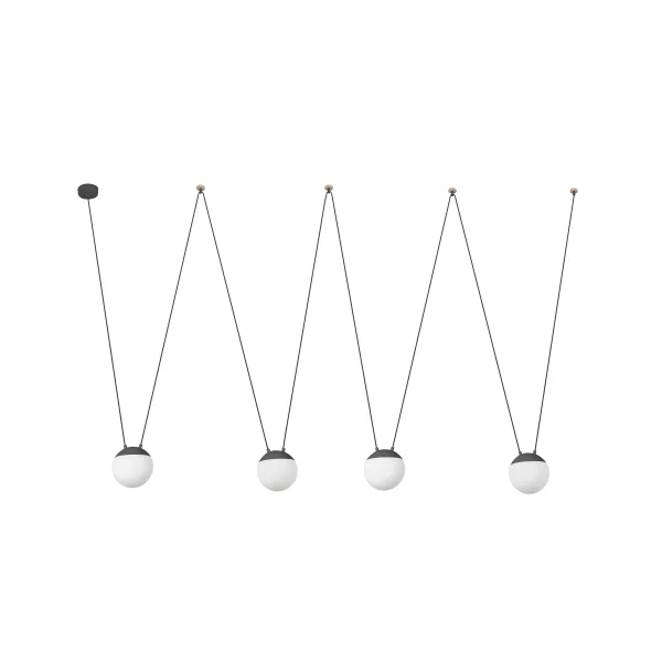 Faro Mine - lampe suspendue 4L - gris foncé - verre