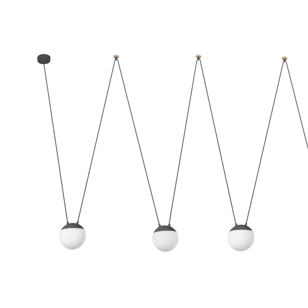 Faro Mine - lampe suspendue 5L - gris foncé - plastique