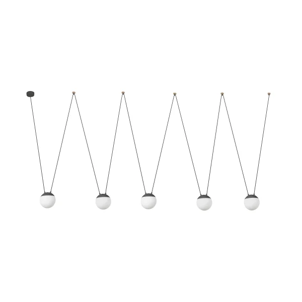 Faro Mine - lampe suspendue 5L - gris foncé - verre