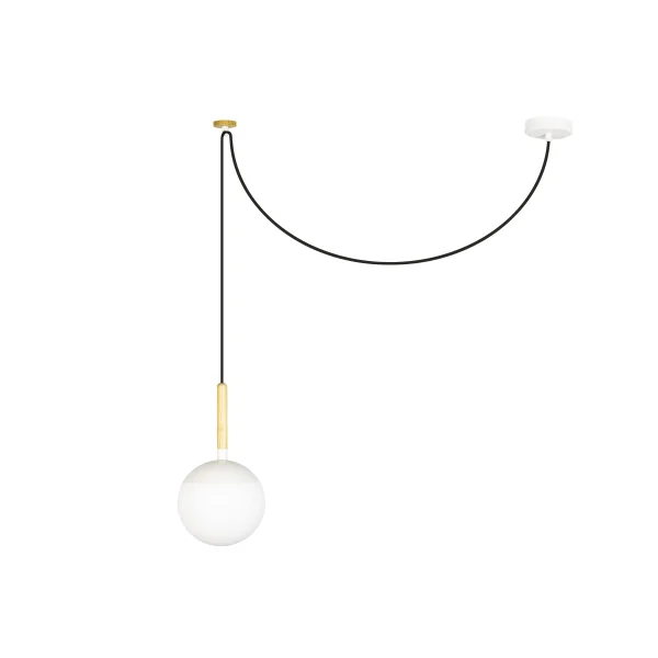 Faro Mine - lampe suspendue - Ø 18,5 x 35 cm - blanc mat - verre