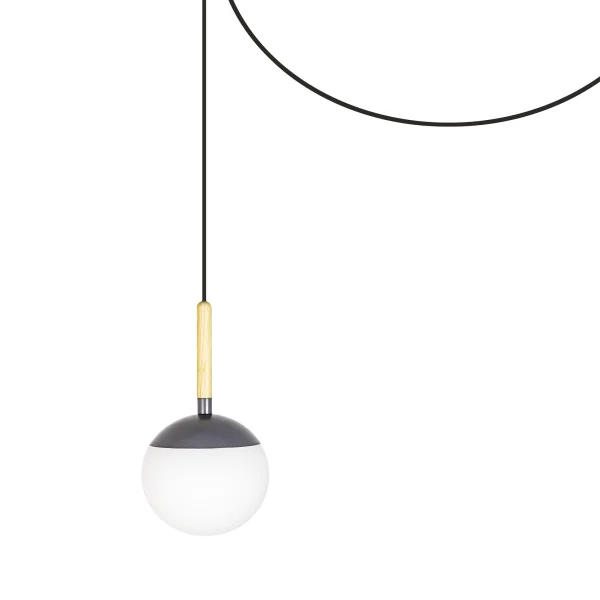 Faro Mine - lampe suspendue - Ø 18,5 x 35 cm - gris foncé - plastique