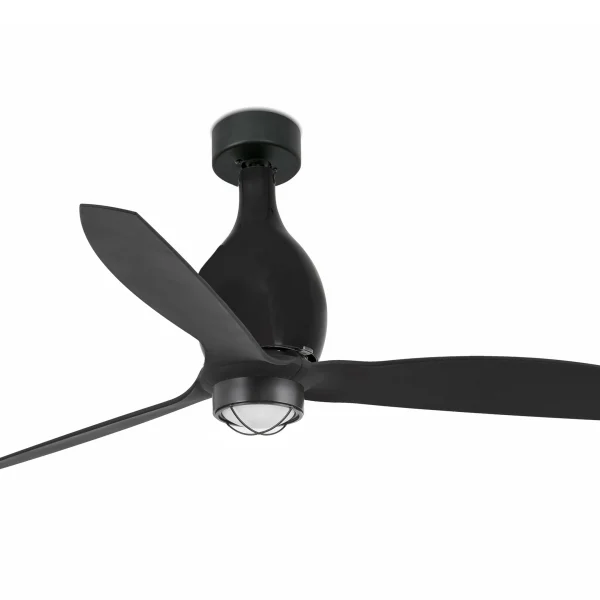 Faro Mini Eterfan - ventilateur de plafond avec lumière et télécommande - Ø 128 cm - 17W LED inclus - noir mat