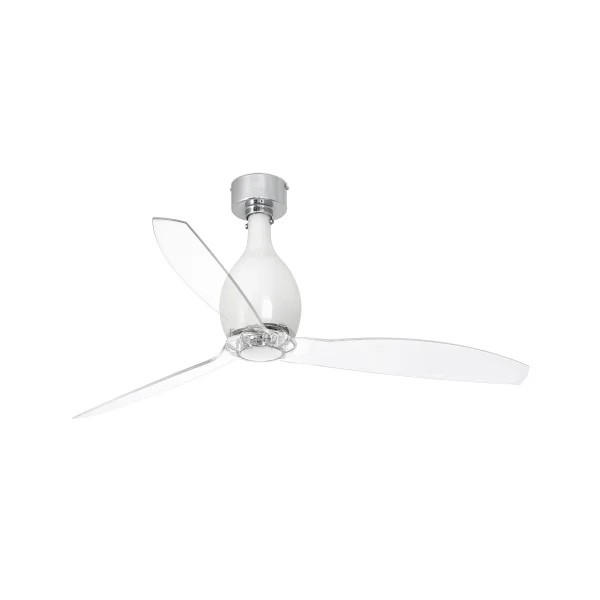 Faro Mini Eterfan - ventilateur de plafond avec télécommande - Ø 128 cm - blanc et transparent