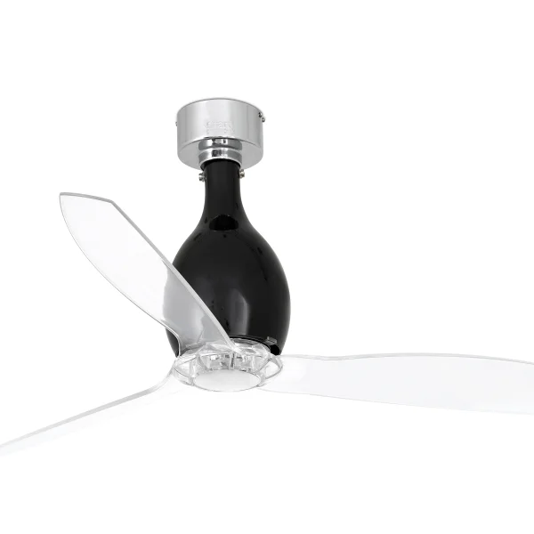 Faro Mini Eterfan - ventilateur de plafond avec télécommande - Ø 128 cm - noir mat et transparent