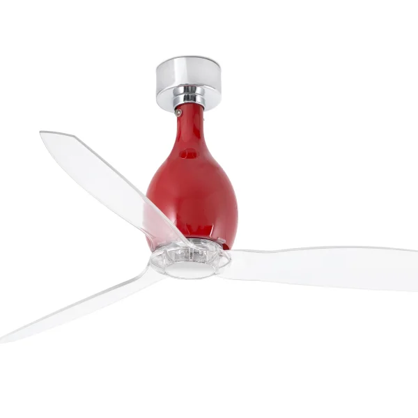 Faro Mini Eterfan - ventilateur de plafond avec télécommande - Ø 128 cm - rouge et transparent