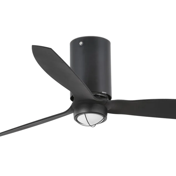 Faro Mini Tube - ventilateur de plafond avec lumière et télécommande - Ø 128 cm - 17W LED inclus - noir mat