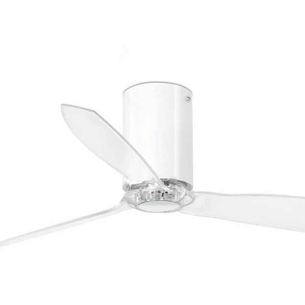 Faro Mini Tube - ventilateur de plafond avec télécommande - Ø 128 cm - blanc et transparent