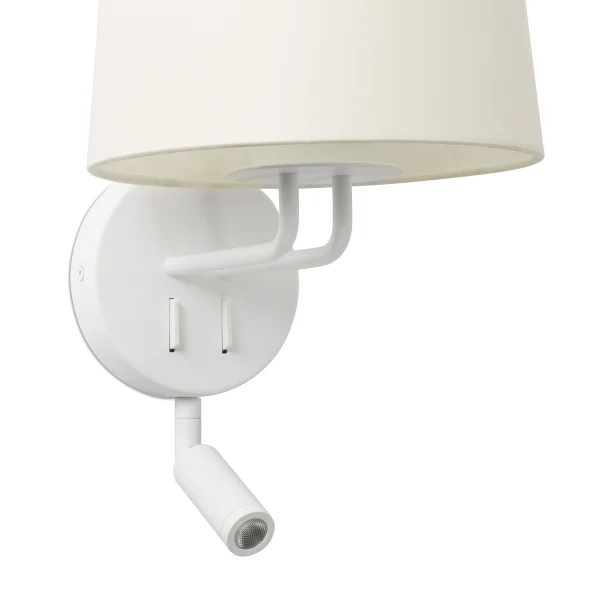 Faro Montreal - applique murale avec interrupteur - 21,5 x 19 x 39 cm - 3W LED inclus - blanc mat