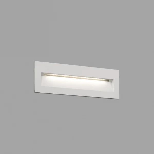 Faro Nat - applique encastrée - 22,5 x 7,3 x 7,5 cm - 8W LED inclus - IP65 - blanc givré