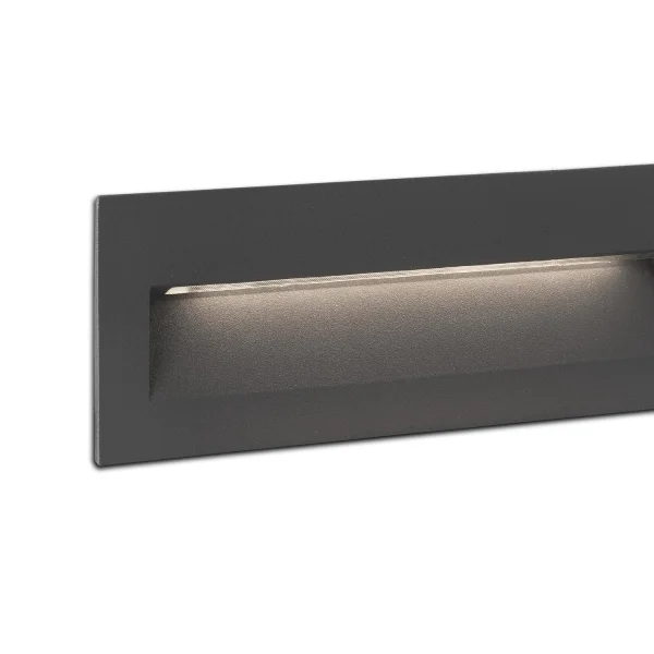 Faro Nat - applique encastrée - 22,5 x 7,3 x 7,5 cm - 8W LED inclus - IP65 - gris foncé