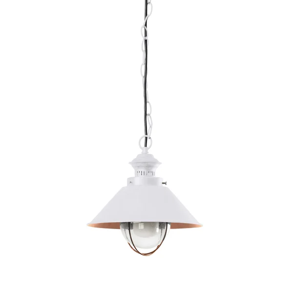 Faro Nautica - lampe suspendue - Ø 26 x 101,5 cm - IP44 - blanc et cuivre