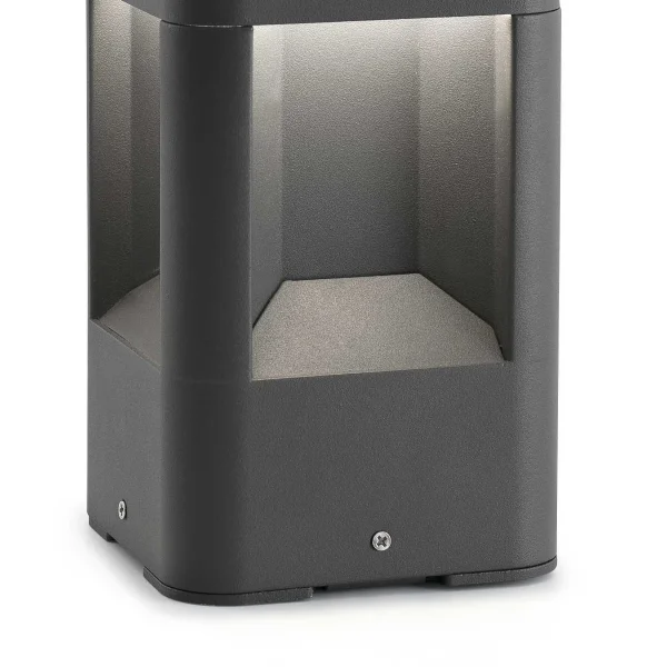 Faro Naya - poteau de jardin - 12 x 12 x 20,5 cm - 8W LED inclus - IP54 - gris foncé