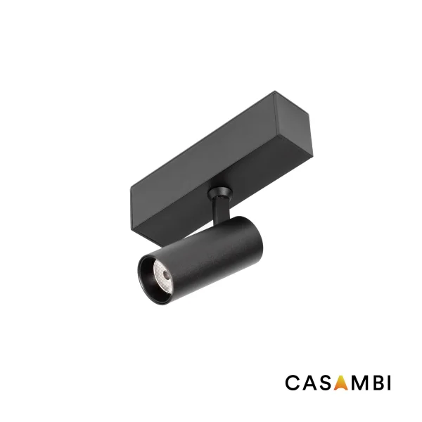 Faro Neso Hole - spot pour rail magnétique avec Casambi - Ø 3,5 x 10 x 8 cm - 5W LED blanc chaud (3000K) inclus - 40° faisceau - noir