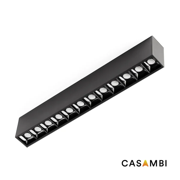 Faro Neso Point-12 - luminaire pour rail magnétique - 32 x 1,3 x 2,2 cm - 16W LED blanc chaud (3000K) inclus - noir