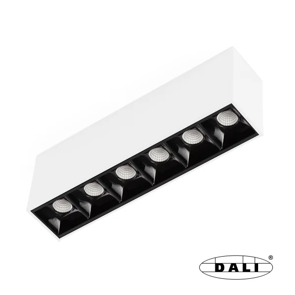 Faro Neso Point-6 - luminaire pour rail magnétique - 16,4 x 3,4 x 5,6 cm - 8W DALI LED blanc chaud (2700K) inclus - faisceau de 12° - blanc