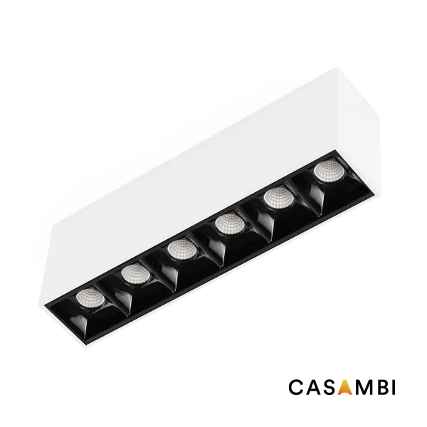 Faro Neso Point-6 - luminaire pour rail magnétique - 16,4 x 3,4 x 5,6 cm - 8W LED CASAMBI blanc chaud (2700K) inclus - faisceau de 12° - blanc