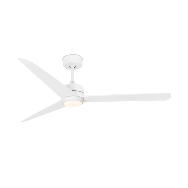 Faro Nuu - ventilateur de plafond avec lumière, télécommande et minuterie - Ø 132 cm - 15W LED inclus - blanc mat