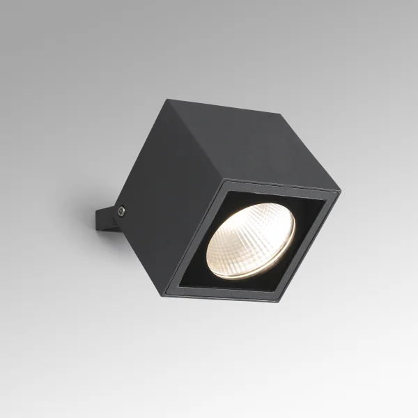 Faro Oki - applique murale extérieure - 10,5 x 9,5 x 10,5 cm - 20W LED inclus - IP65 - gris foncé