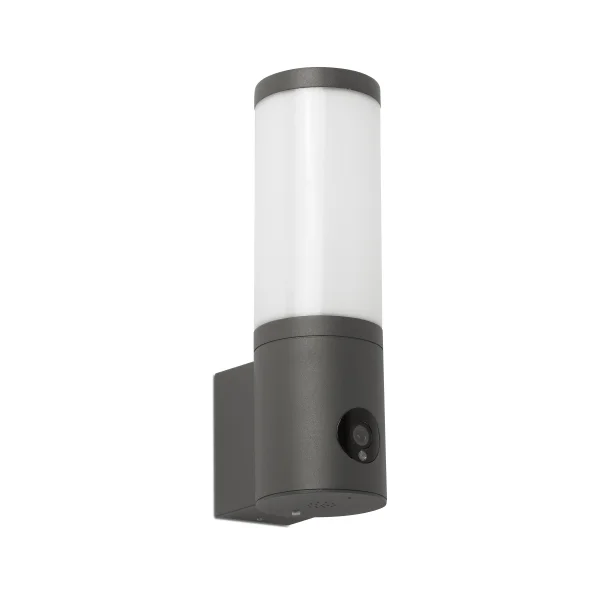 Faro Orwell Wifi - applique murale avec connexion wifi et caméra - 9 x 12,7 x 30 cm - 4-13W LED inclus dimmable - IP54 - gris foncé