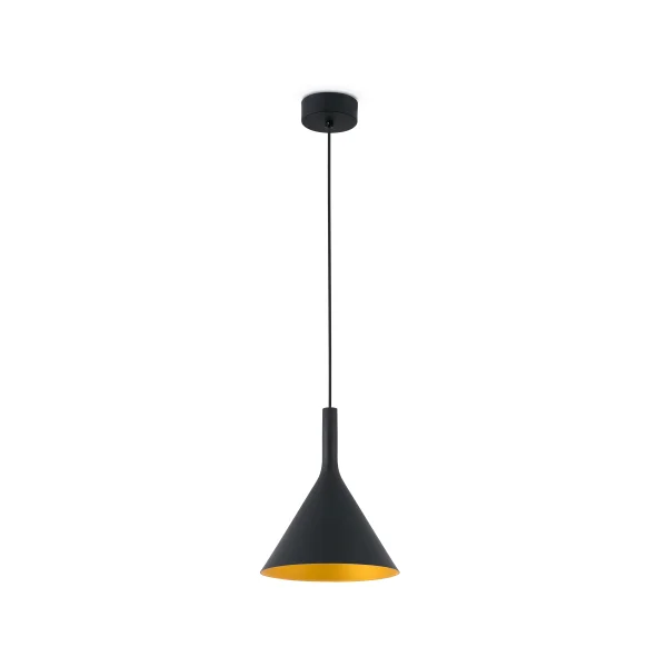 Faro Pam - lampe suspendue - Ø 22 cm - 24W LED inclus - noir et or