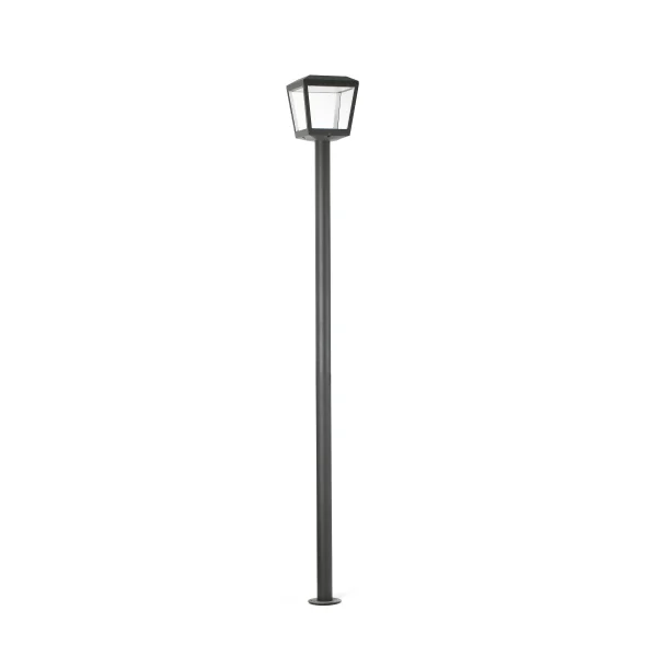 Faro Plaza - lampadaire - Ø 24 x 219 cm - 24W LED inclus - IP54 - gris foncé