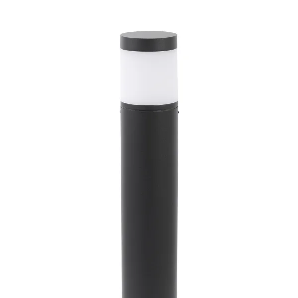 Faro Plim - lampe de jardin - Ø 9 x 65 cm - 10W LED inclus - IP65 - gris foncé avec verre au lait