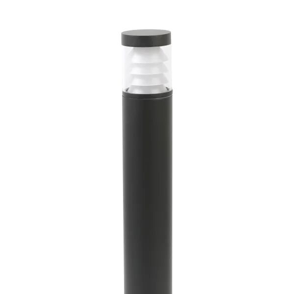 Faro Plim - lampe de jardin - Ø 9 x 65 cm - 10W LED inclus - IP65 - gris foncé avec verre transparent