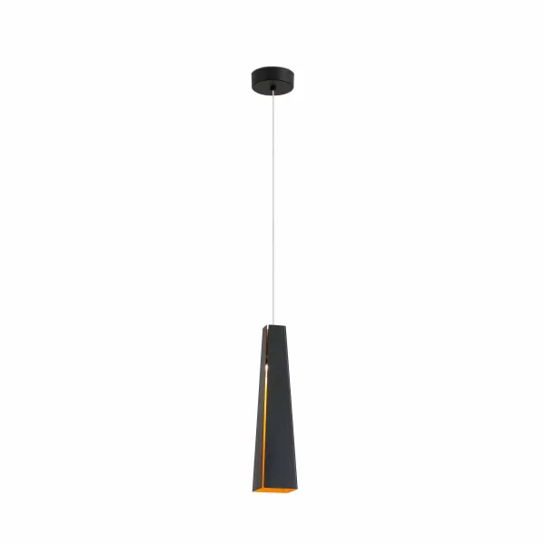 Faro Pluma - lampe suspendue - Ø 8,2 x 36 cm - 3W LED inclus - noir et or
