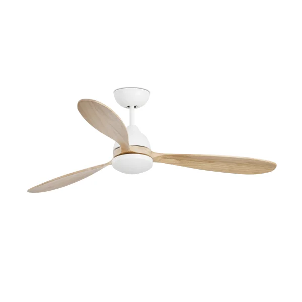 Faro Poros - ventilateur de plafond avec lumière, télécommande et minuterie - Ø 132 cm - 19W LED dimmable inclus - brun clair